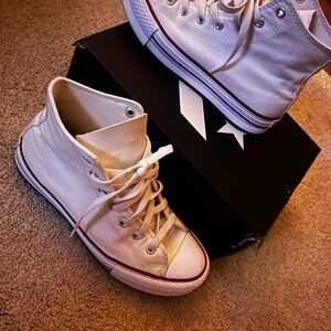 Kids White High-Top Sneakers